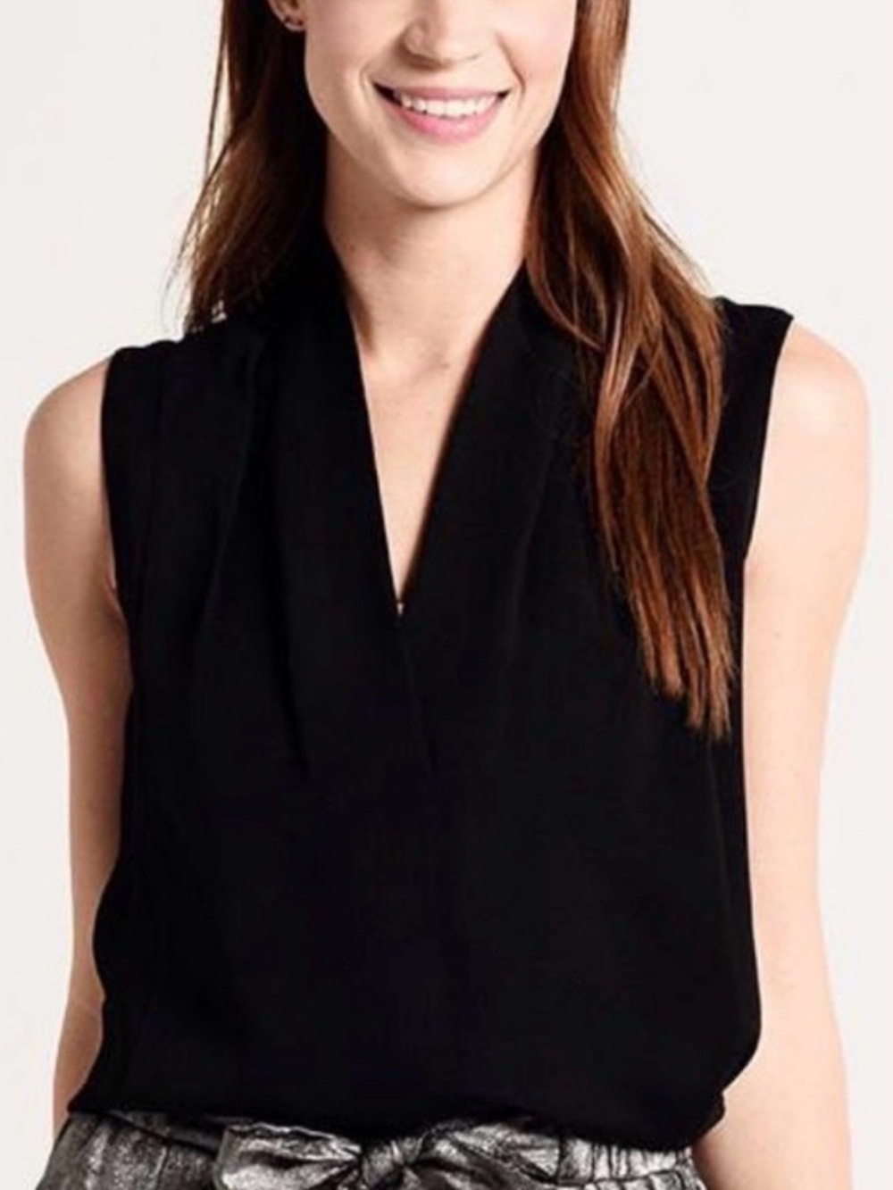 Vince Silk Drape Neck Blouse